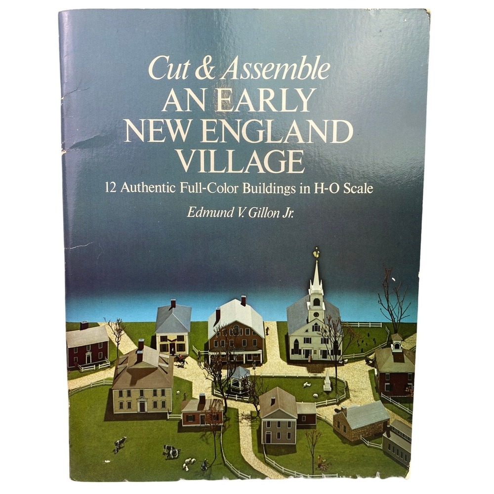 Vintage 1977 Early New England Village 12 Full‎ Color Buildings H O Scale Dover